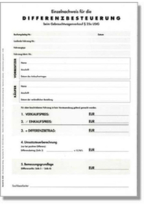 Einzelnachweis für die Differenzbesteuerung