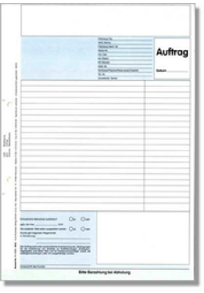 Werkstatt-Auftrag mit Karte