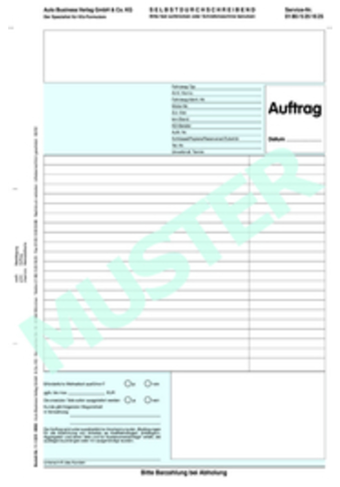 Werkstatt-Auftrag mit Karte