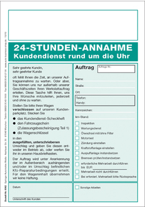 24-Stunden-Annahme Kundenauftragstasche