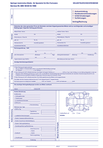 Autovermietung/ Ersatzwagen/ Vorführwagen - Mietvertrag und Rechnung