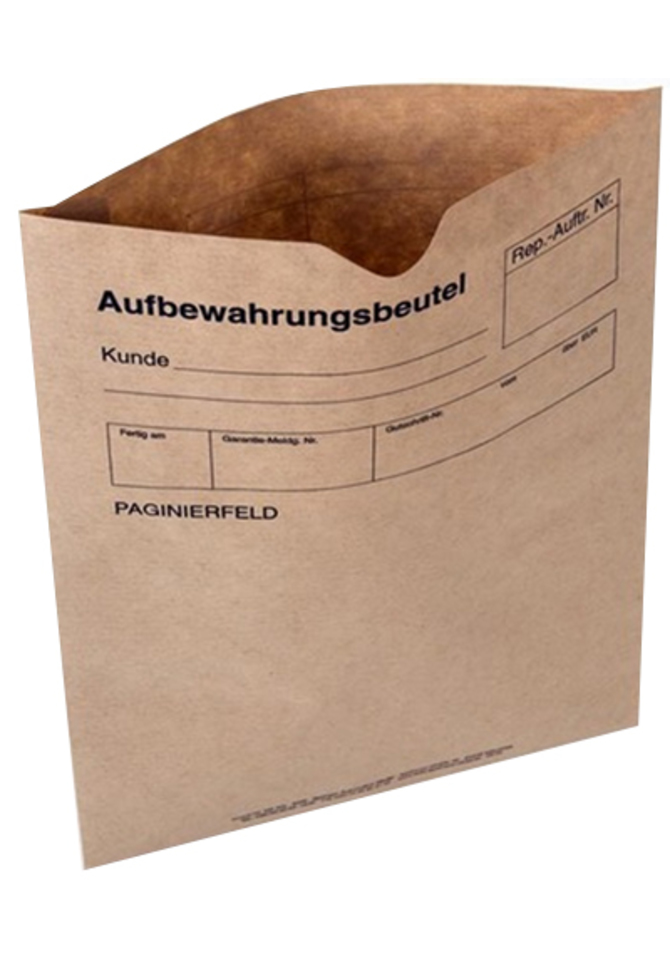 Aufbewahrungsbeutel für Materialscheine