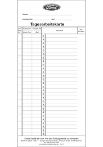 Ford Tagesarbeitskarte T 1
