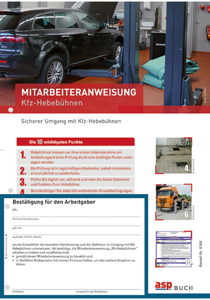 Mitarbeiteranweisung Kfz-Hebebühnen