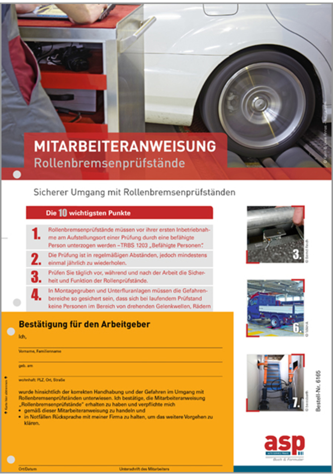 Mitarbeiteranweisung Rollenprüfstände