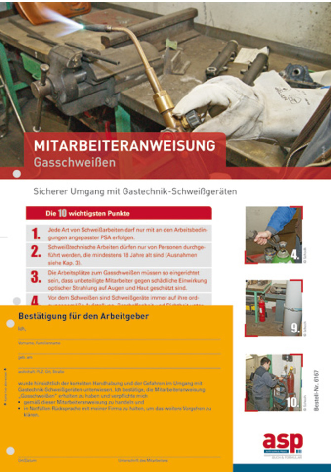 Mitarbeiteranweisung Gasschweißen