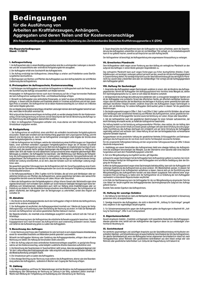 Werkstatt-Reparaturbedingungen als Plakat