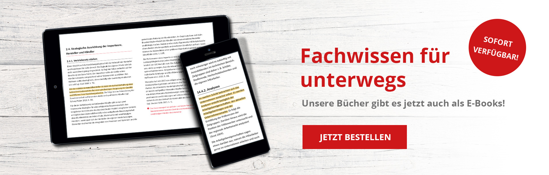 Fachwissen für unterwegs - zur Seite Unsere Bücher gibt es jetzt auch als E-Books!
